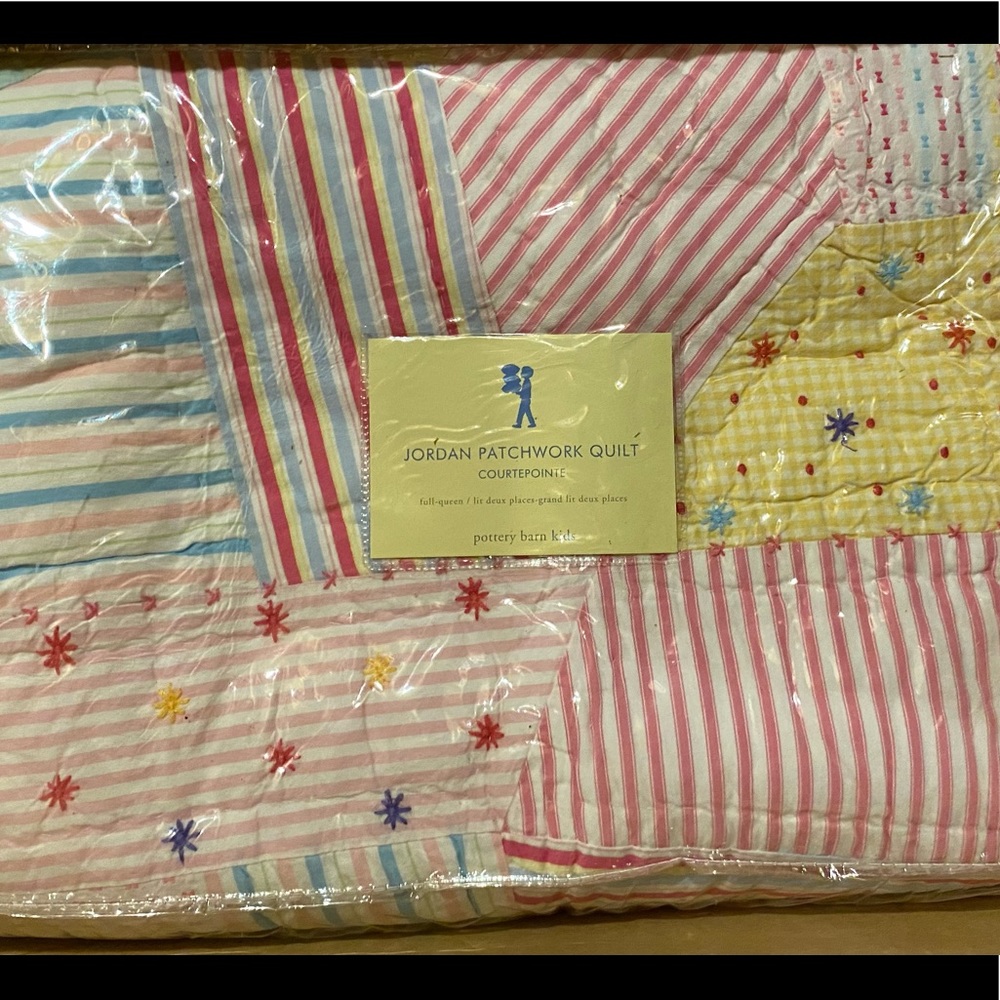 Full/Queen Pottery Barn Kids Jordan patchwork quilt